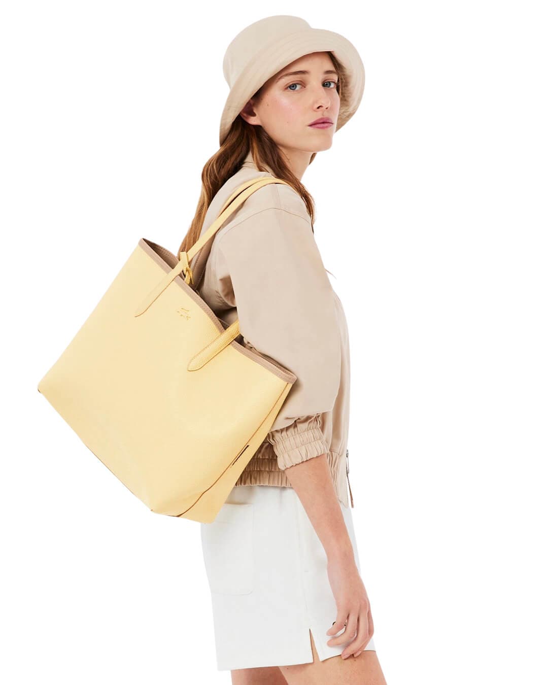 Lacoste Bags One Size Lacoste Women'S Anna Vertical Tote Bag Beige Bags