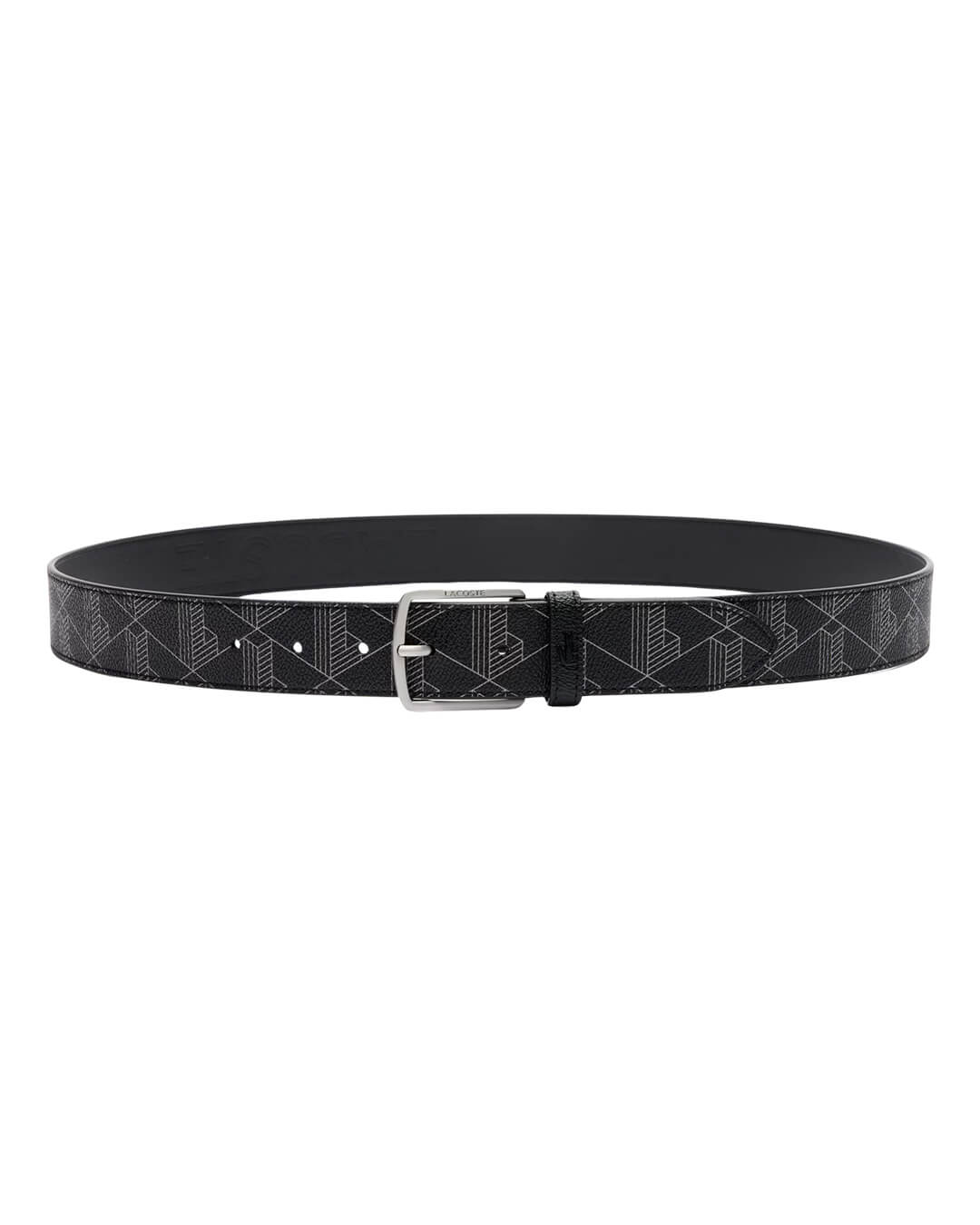 Lacoste Belts Lacoste Black Men'S 35 Monogram Printed  Belt
