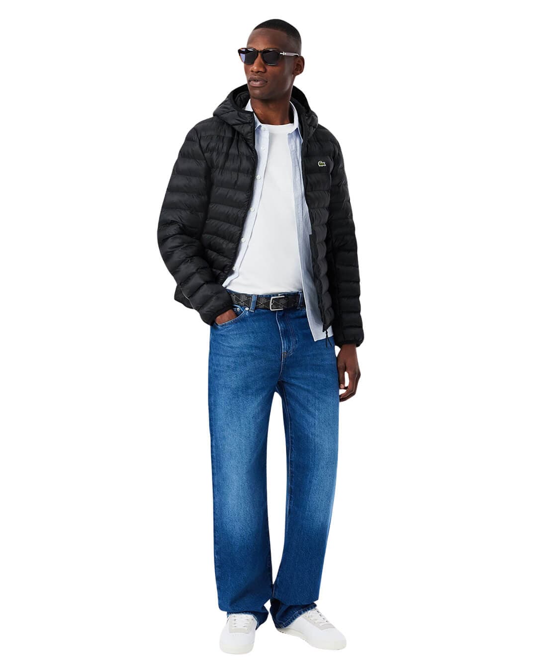 Lacoste Belts Lacoste Black Men'S 35 Monogram Printed  Belt