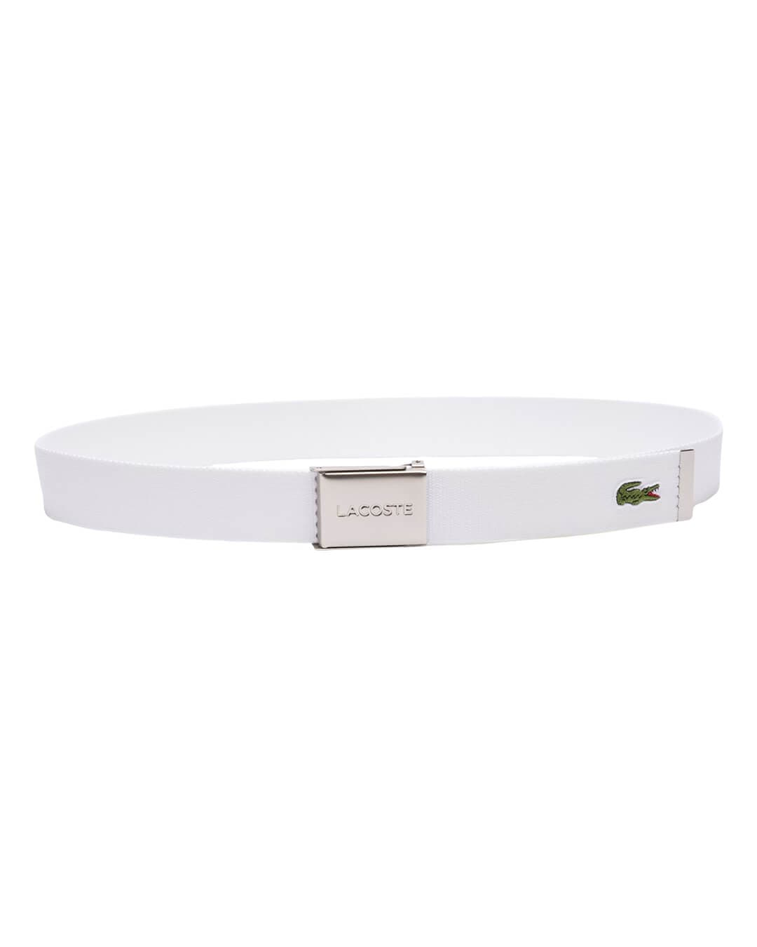 Lacoste Belts Lacoste White Men'S 40 Woven Strap Belt