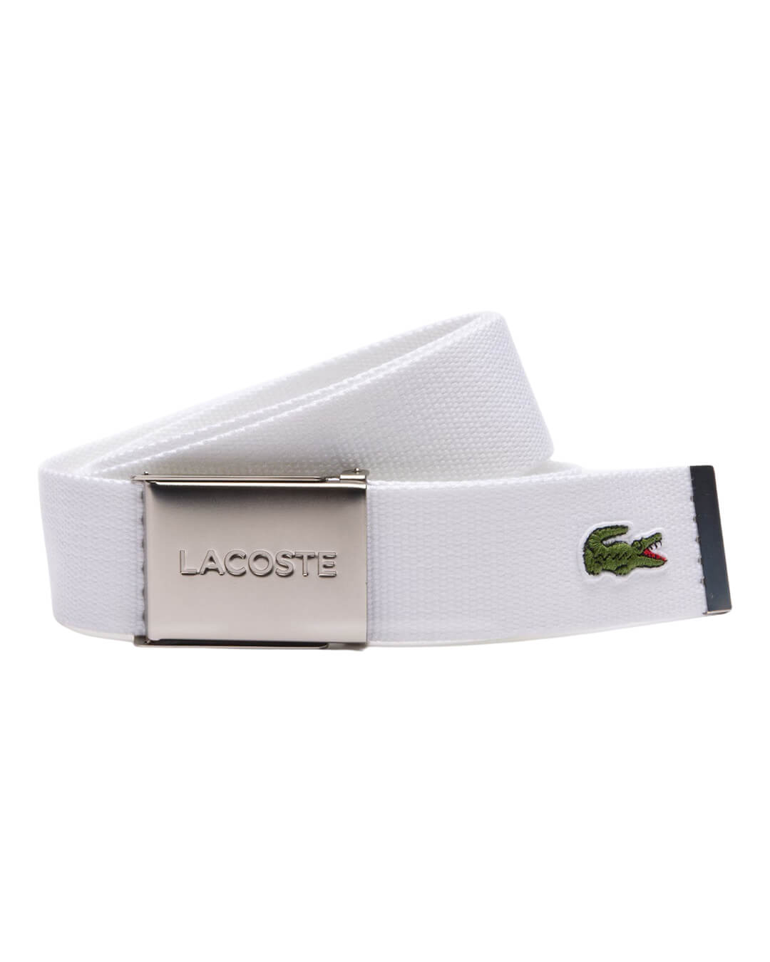 Lacoste Belts Lacoste White Men'S 40 Woven Strap Belt