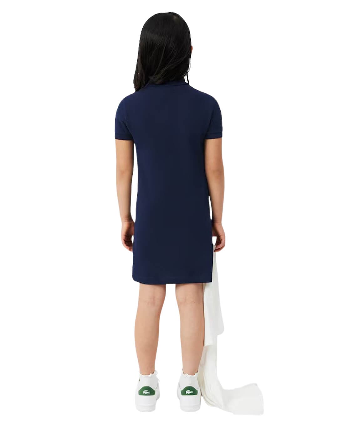 Lacoste Dresses Lacoste Navy  Girl'S Short Sleeved Pique  Dress