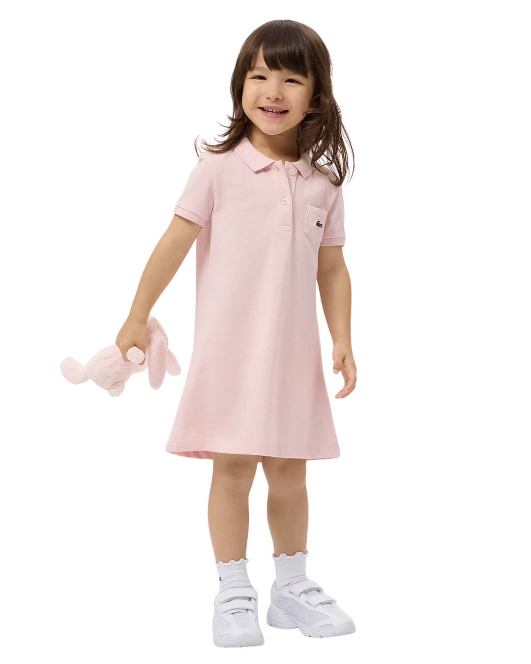 Lacoste Dresses Lacoste Pink Girl'S Short Sleeved Pique Dress