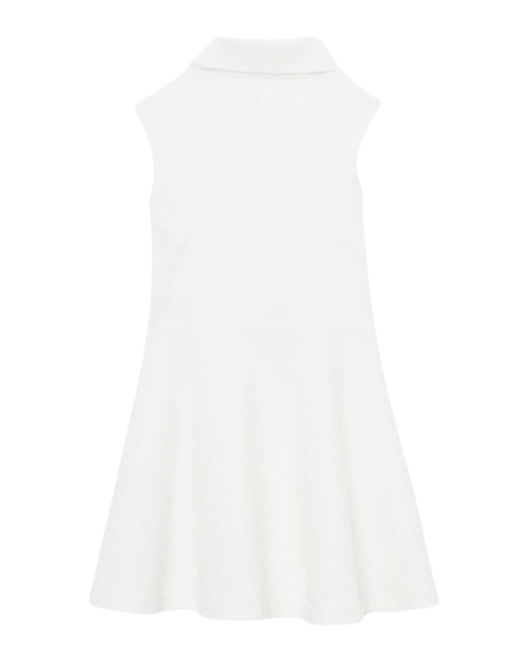 Lacoste Dresses Lacoste White Girl'S Sleeveless Stretch Pique  Dress