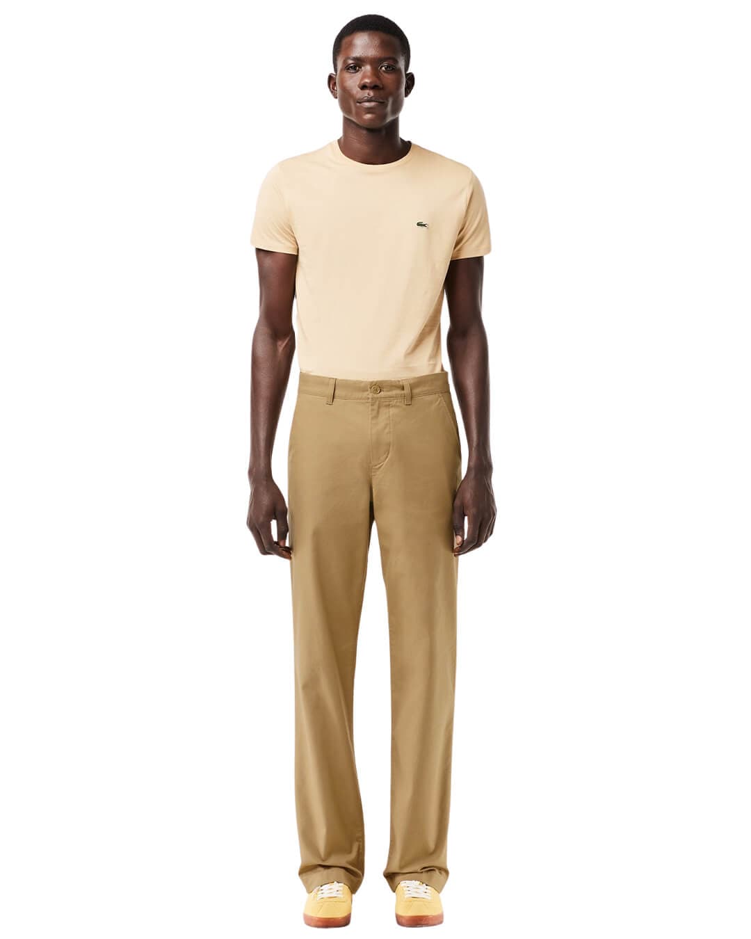 Lacoste Jeans Lacoste Tan Straight Fit Cotton Twill Chinos