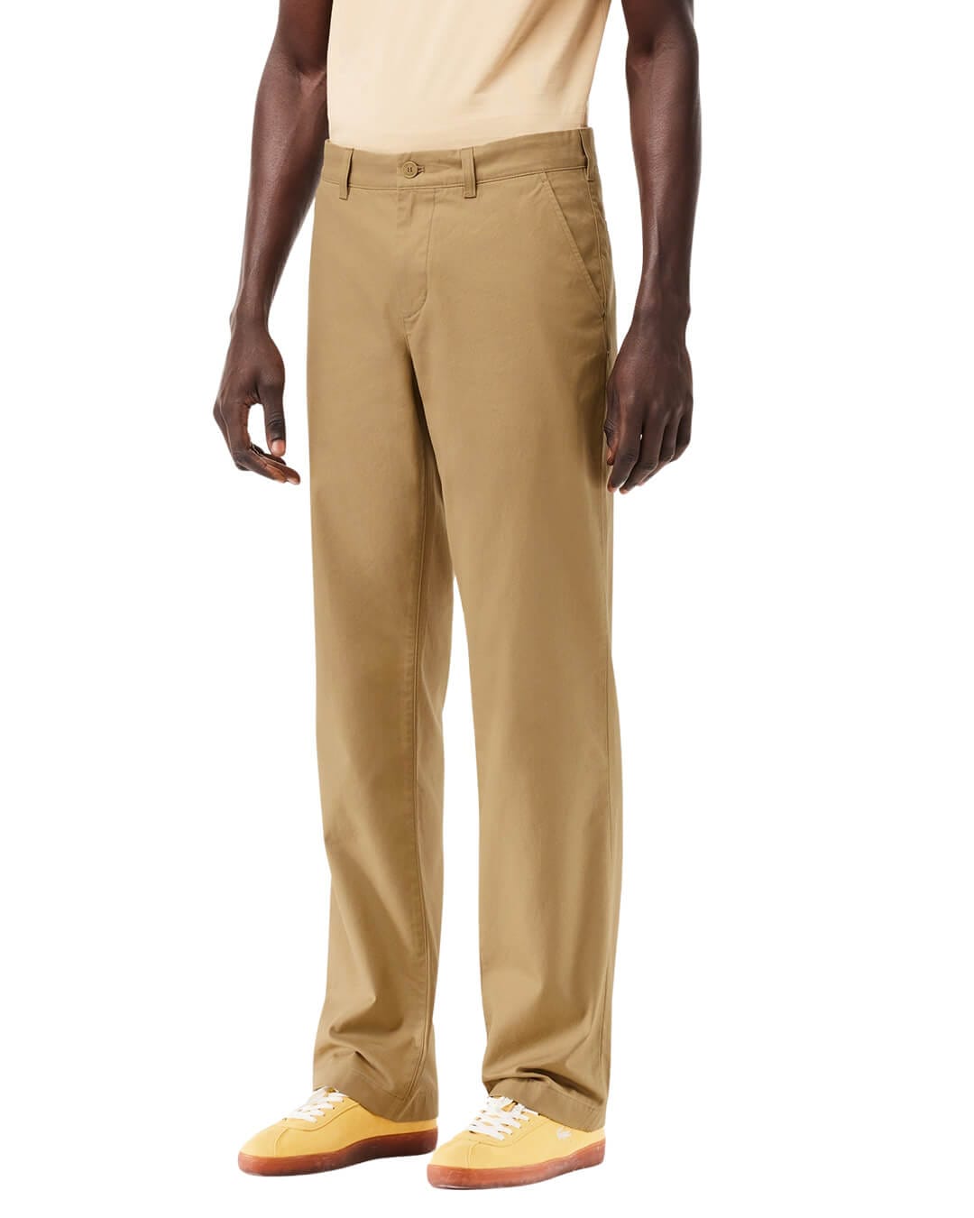 Lacoste Jeans Lacoste Tan Straight Fit Cotton Twill Chinos