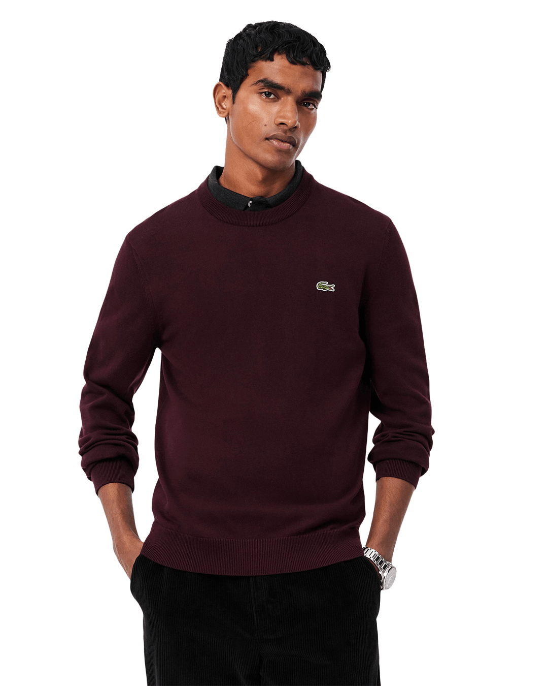 Lacoste Jumpers Lacoste Burgundy Cotton Sweater