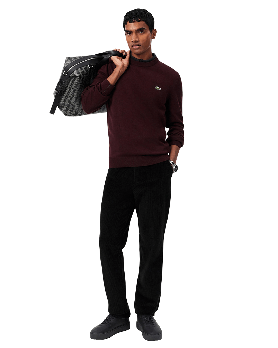 Lacoste Jumpers Lacoste Burgundy Cotton Sweater