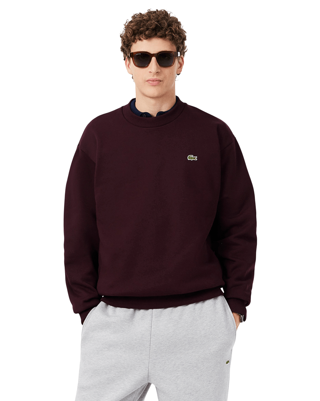 Lacoste Jumpers Lacoste Burgundy Sweatshirt