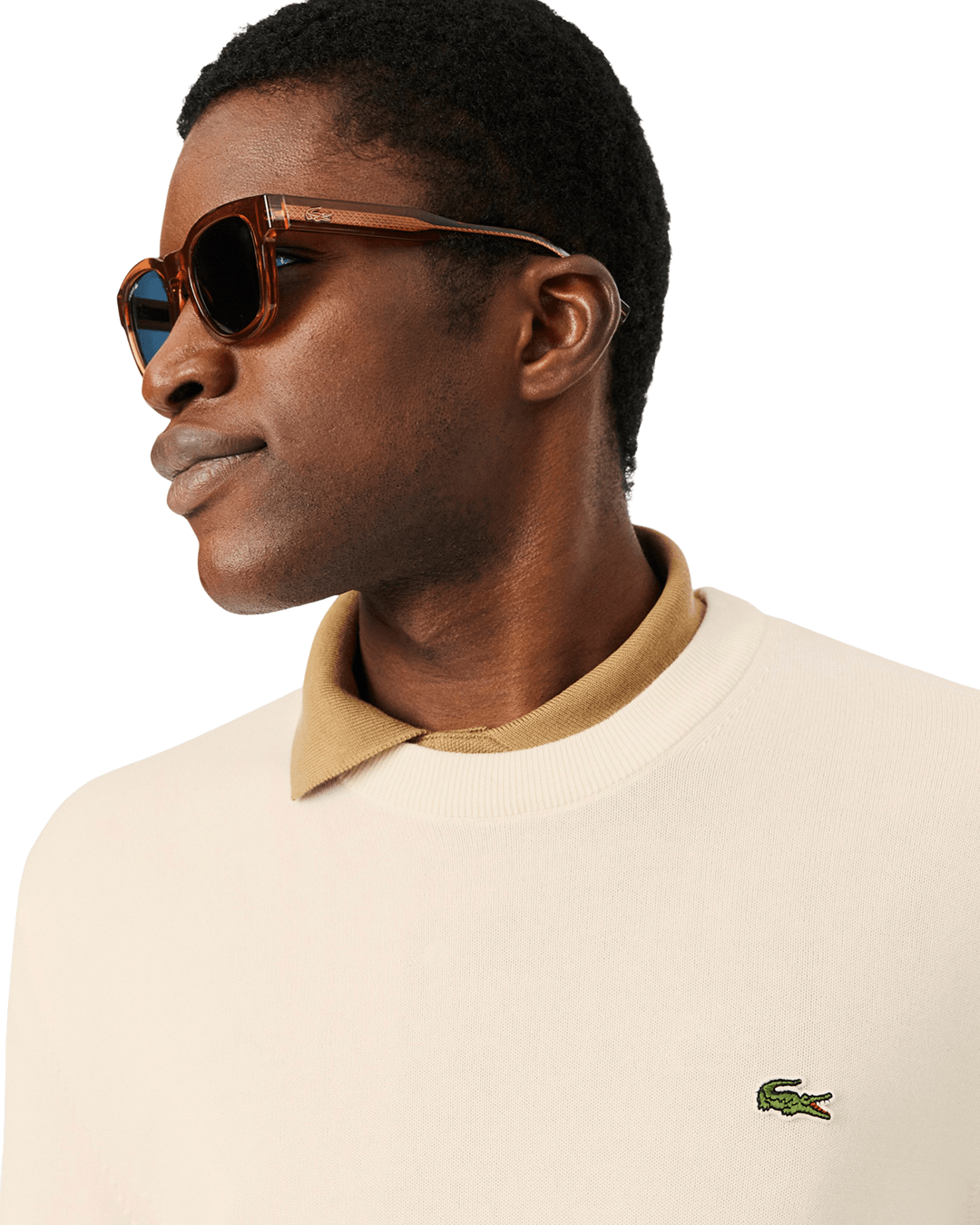 Lacoste Jumpers Lacoste Off-White Cotton Sweater