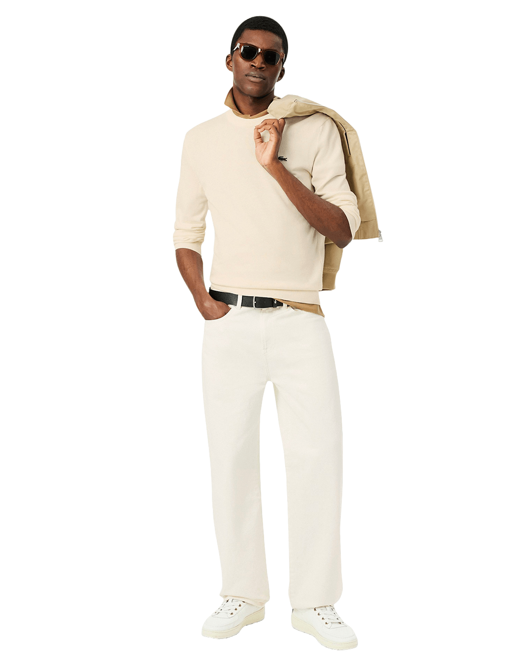 Lacoste Jumpers Lacoste Off-White Cotton Sweater