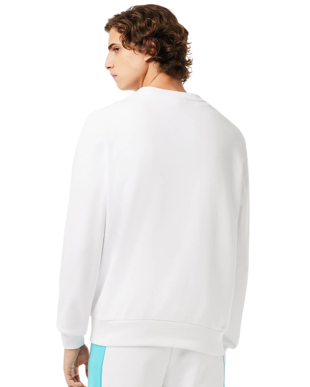 Lacoste Jumpers Lacoste White Classic Fit 3D Print Colourblock Jogger Sweatshirt
