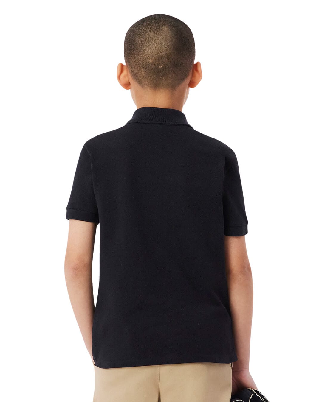 Lacoste Polo Shirts Lacoste Black Boy'S Colorblock Mini-Pique Polo Shirt