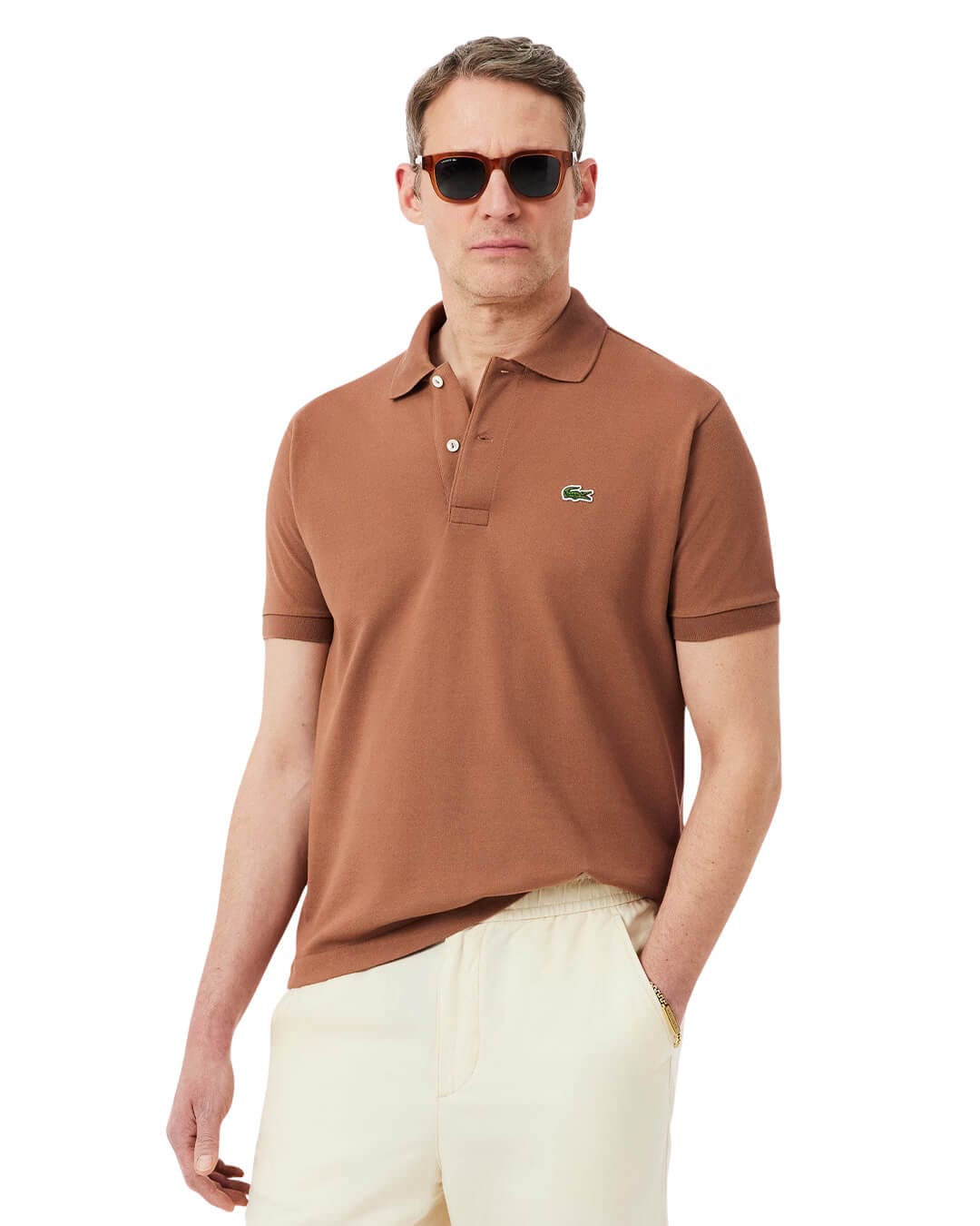 Lacoste Polo Shirts Lacoste  Brown  Men'S Classic Fit Pique Polo Shirt