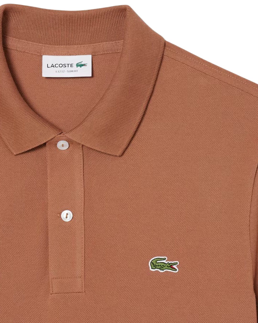 Lacoste Polo Shirts Lacoste Brown Men'S Slim Fit  Polo Shirt
