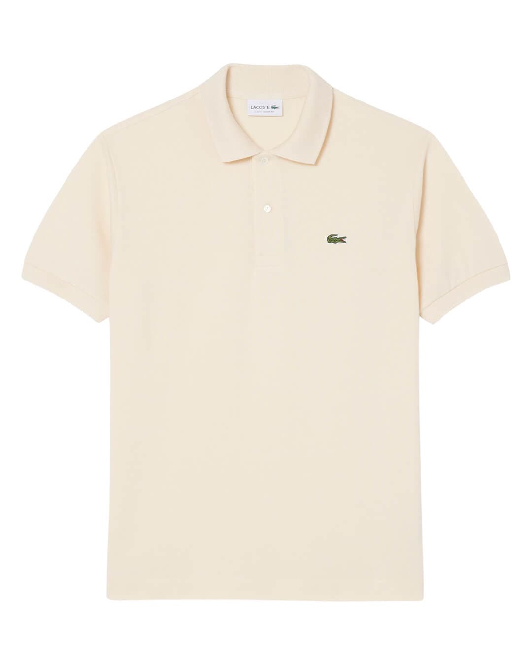 Lacoste Polo Shirts Lacoste Cream Men'S Classic Fit Ss Pique  Polo Shirt
