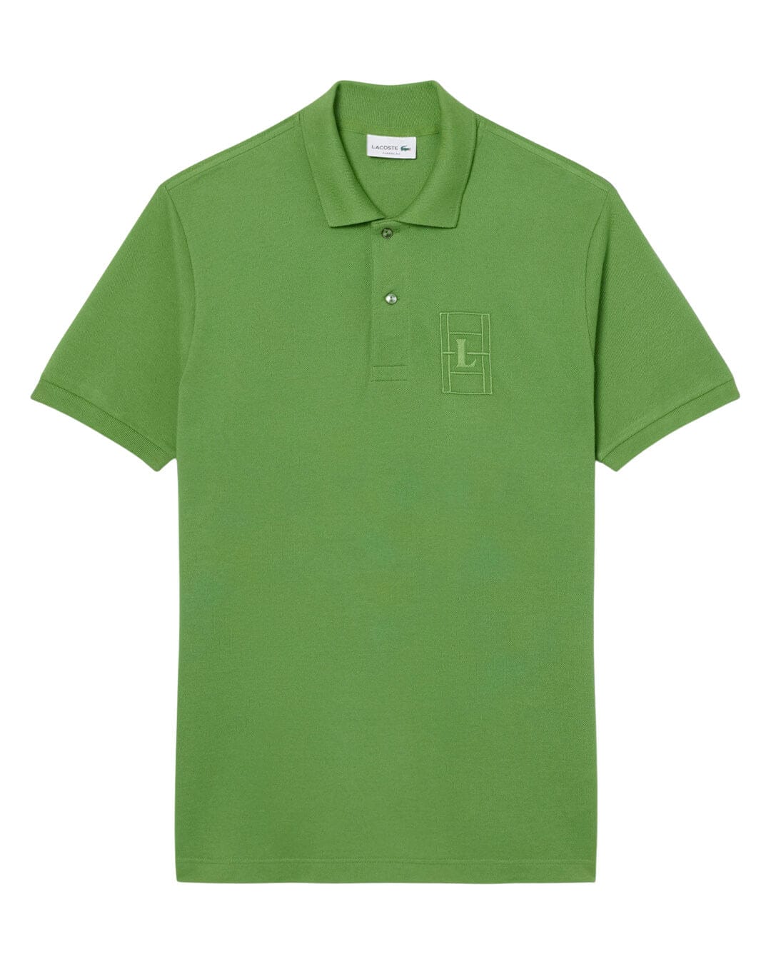 Lacoste Polo Shirts Lacoste Green Men'S Classic Fit Embroidered   Polo Shirt