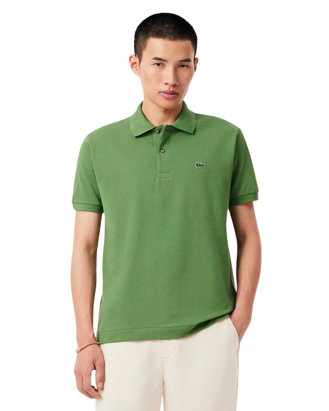 Lacoste Polo Shirts Lacoste Green Men'S Classic Fit Ss Pique Polo Shirt