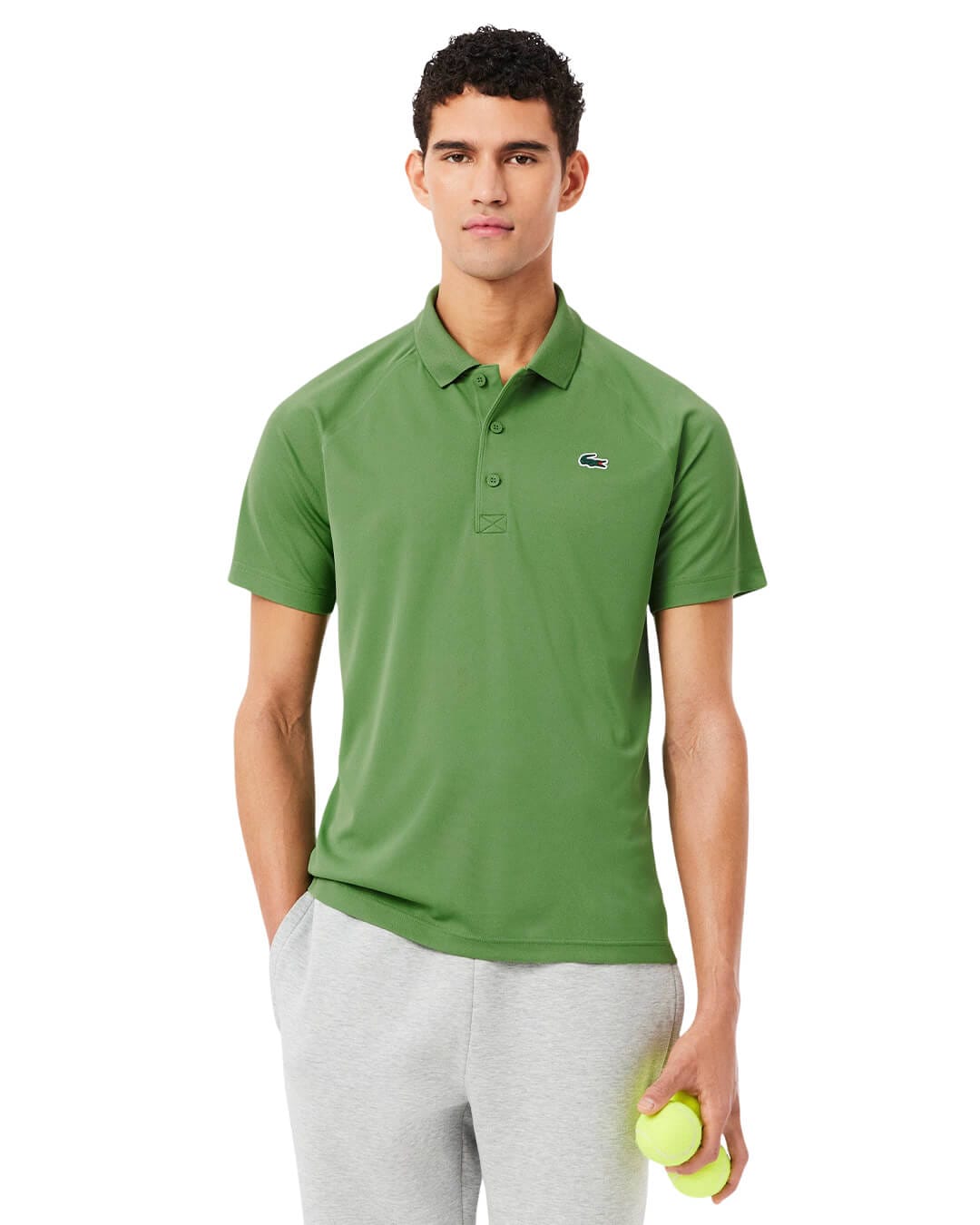 Lacoste Polo Shirts Lacoste Green Men'S Ultra-Dry  Polo Shirt