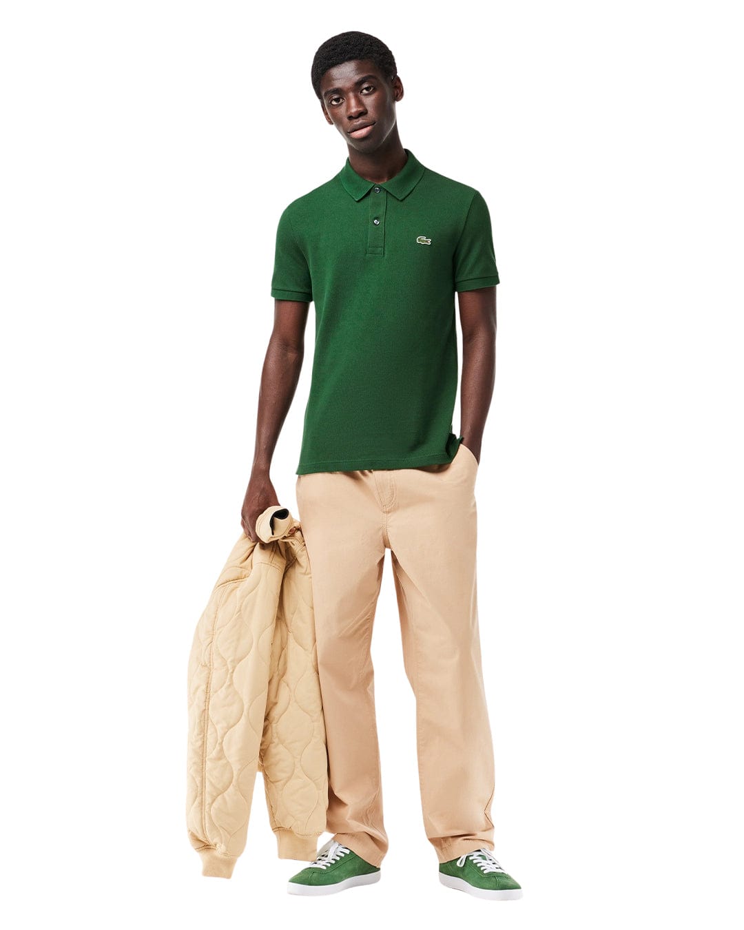 Lacoste Polo Shirts Lacoste Green Original L.12.12 Slim Fit Petit Piqué Cotton Polo Shirt