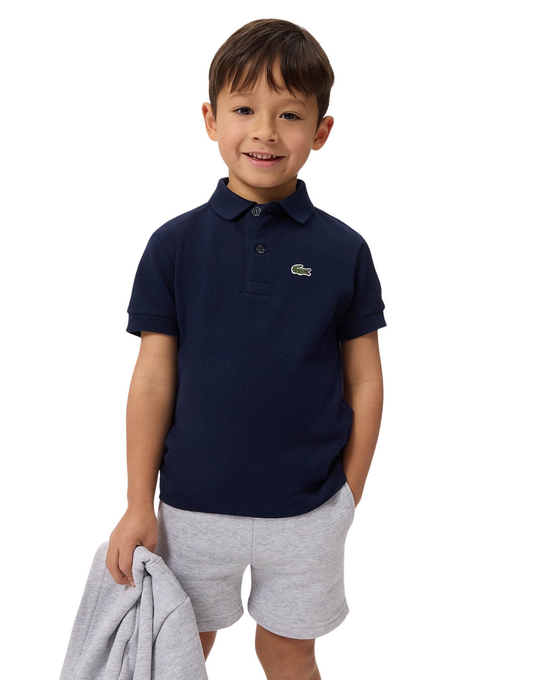 Lacoste Polo Shirts Lacoste Navy  Boy'S Mini-Pique Polo Shirt