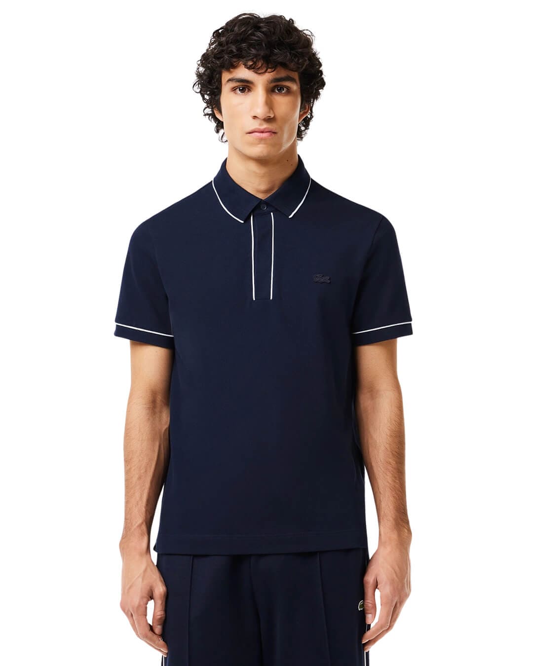 Lacoste Polo Shirts Lacoste Navy Smart Paris Stretch Cotton Contrast Trim Polo Shirt