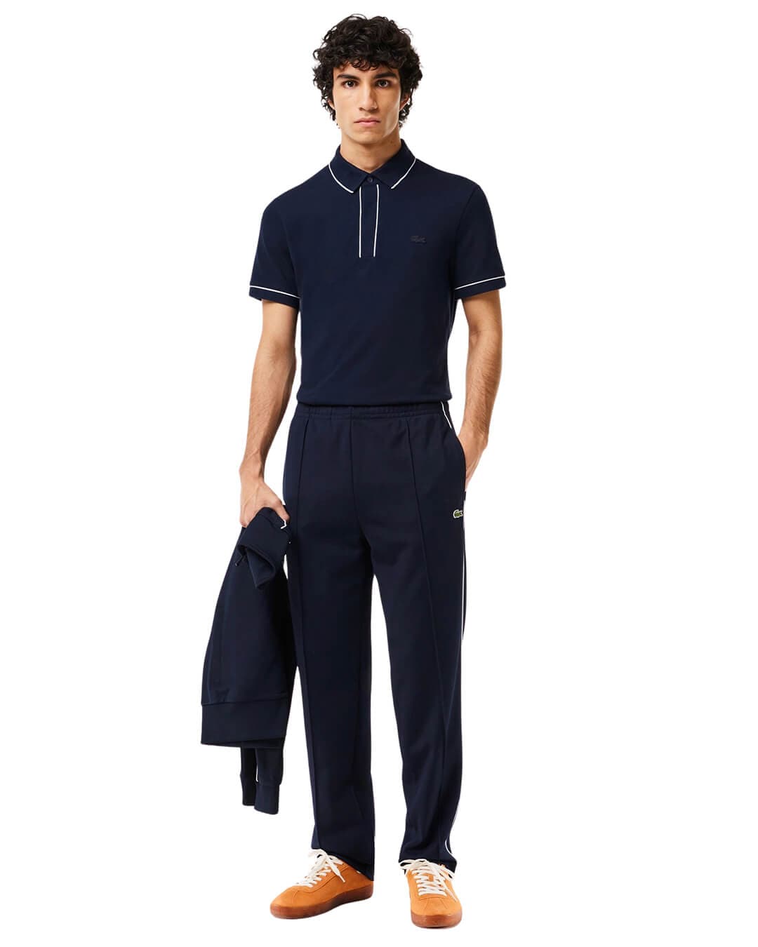 Lacoste Polo Shirts Lacoste Navy Smart Paris Stretch Cotton Contrast Trim Polo Shirt