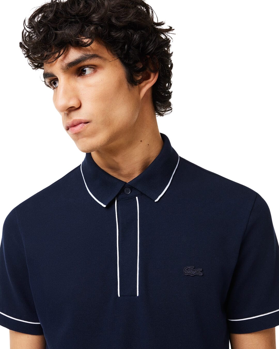 Lacoste Polo Shirts Lacoste Navy Smart Paris Stretch Cotton Contrast Trim Polo Shirt
