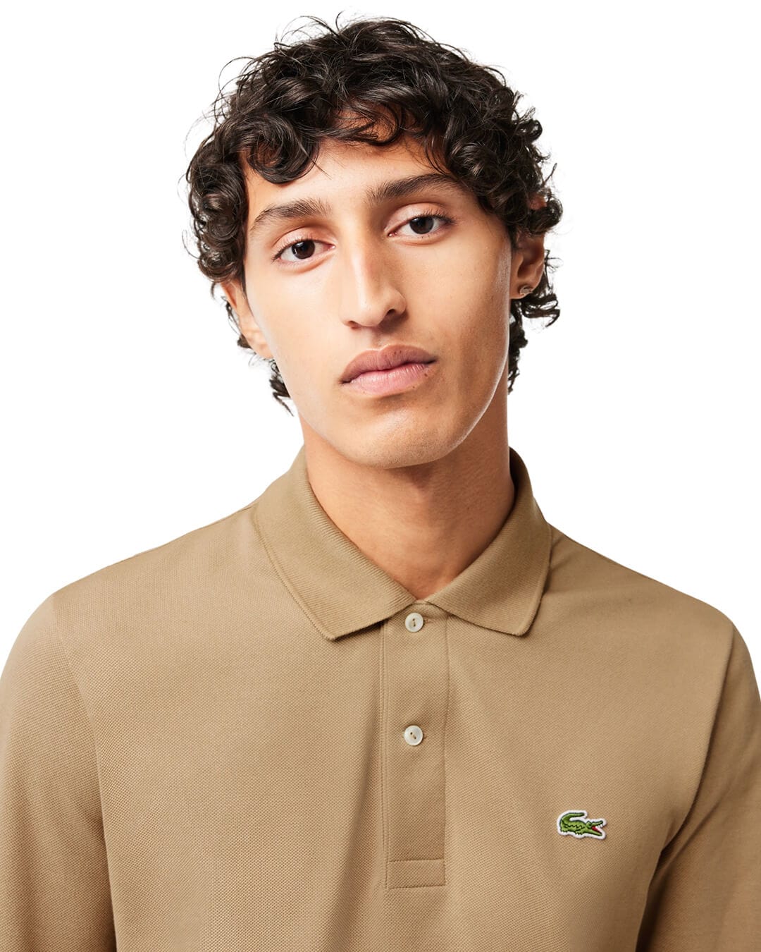 Lacoste Polo Shirts Lacoste Tan Original L.12.12 Long Sleeve Cotton Polo Shirt