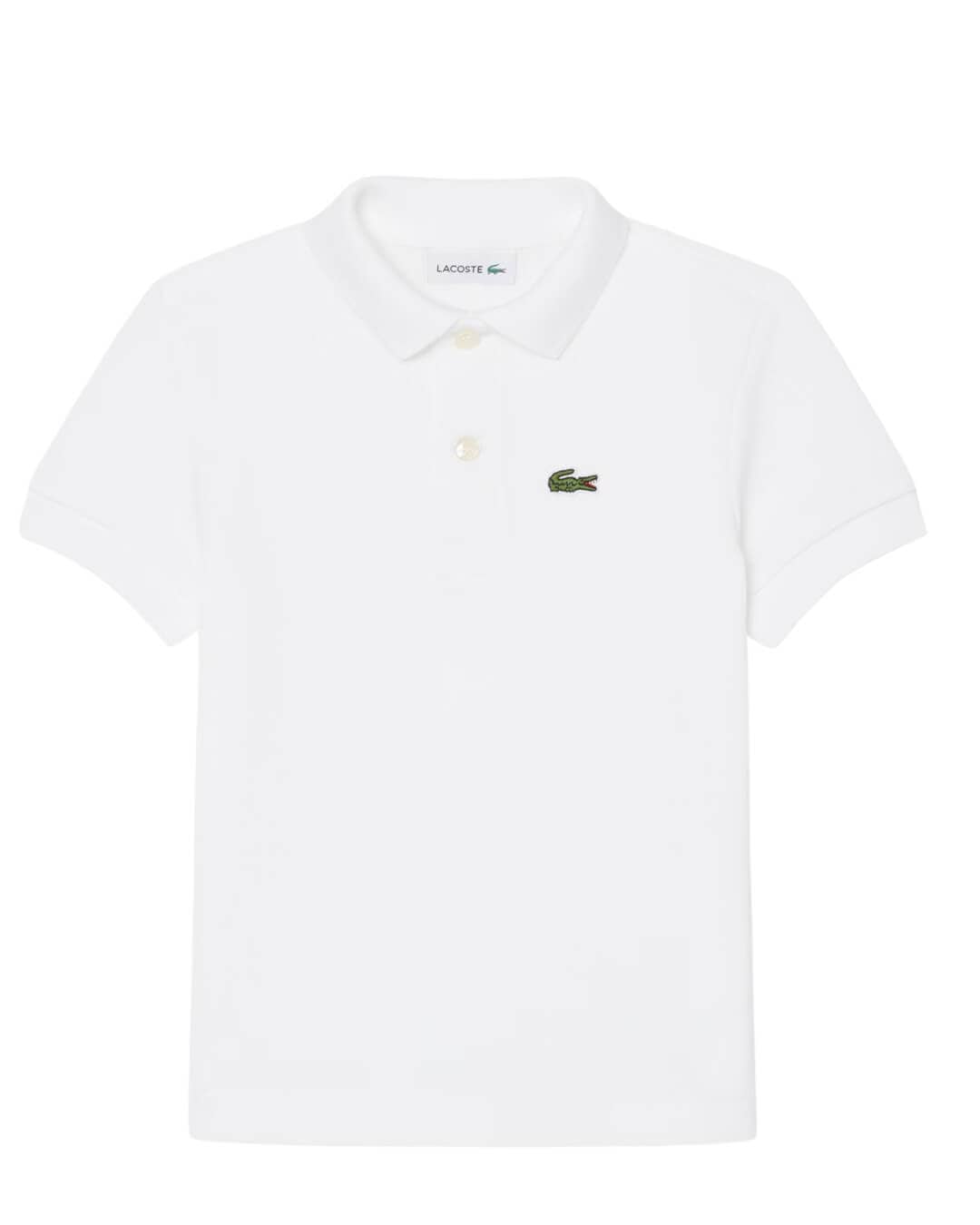 Lacoste Polo Shirts Lacoste White  Boy'S Mini-Pique  Polo Shirt