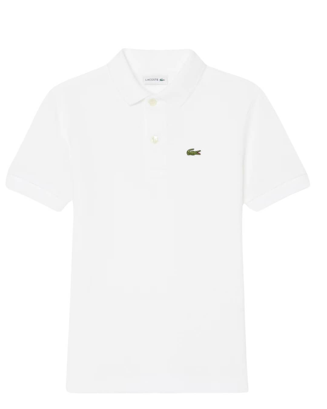 Lacoste Polo Shirts Lacoste White Children'S Mini-Pique  Polo Shirt