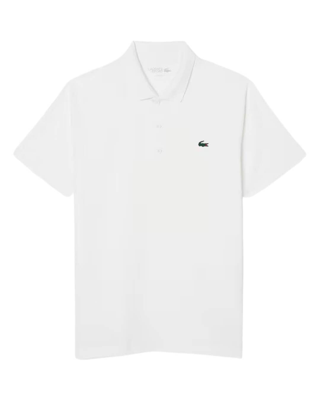 Lacoste Polo Shirts Lacoste White Men'S Ultra-Dry Polo Shirt