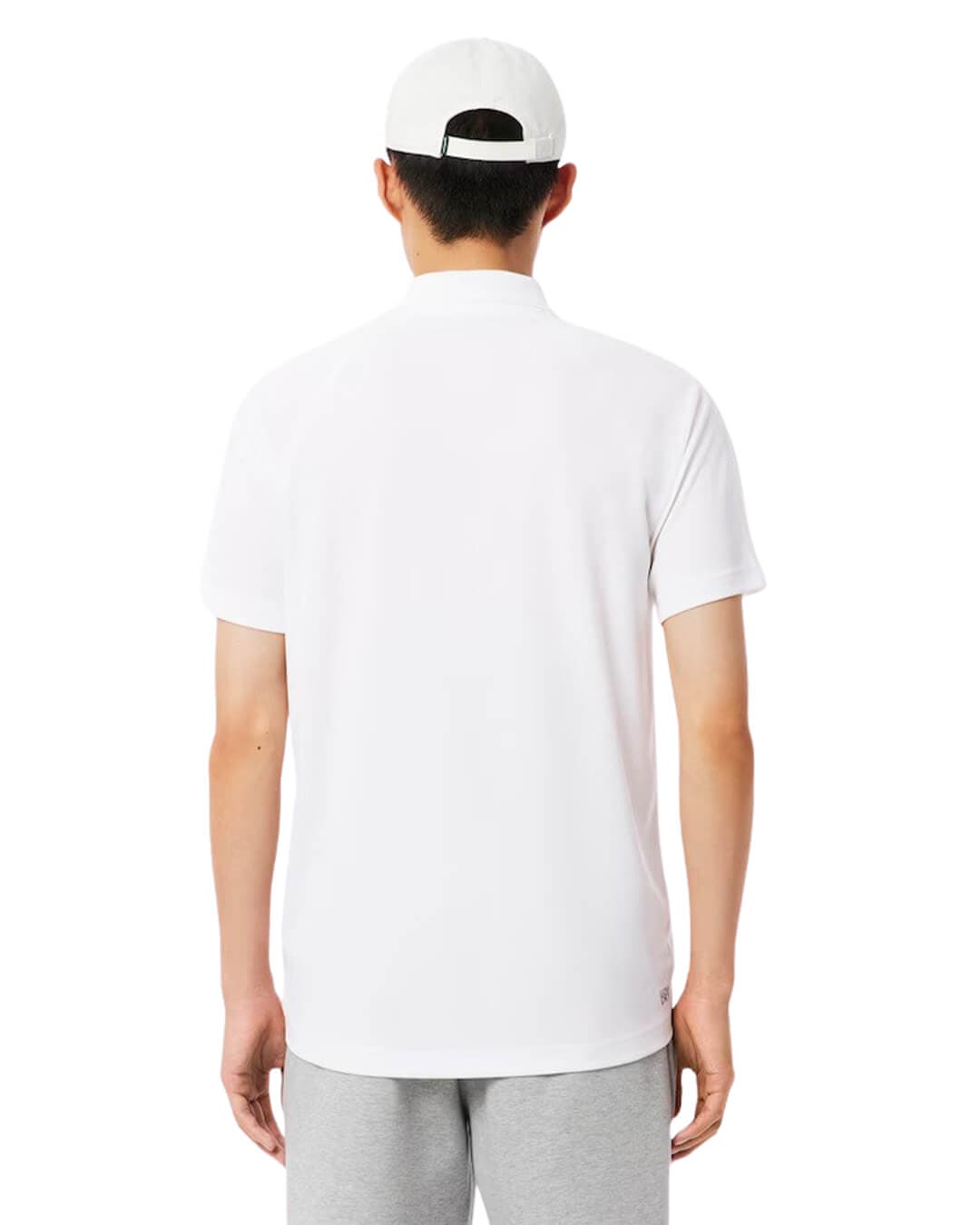 Lacoste Polo Shirts Lacoste White Men'S Ultra-Dry Polo Shirt