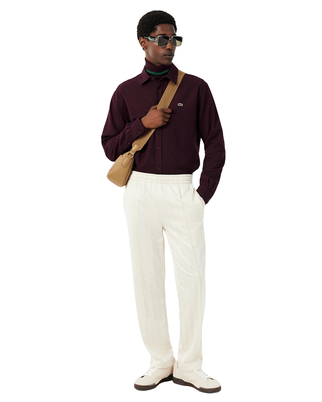 Lacoste Shirts Lacoste Burgundy Woven Shirt