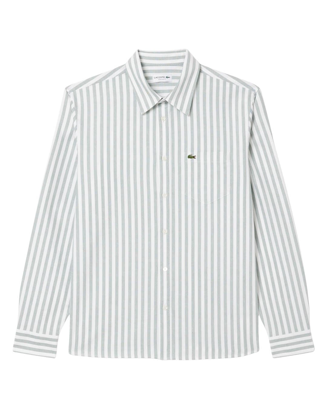 Lacoste Shirts Lacoste Green Men'S Woven Shirts 291 White