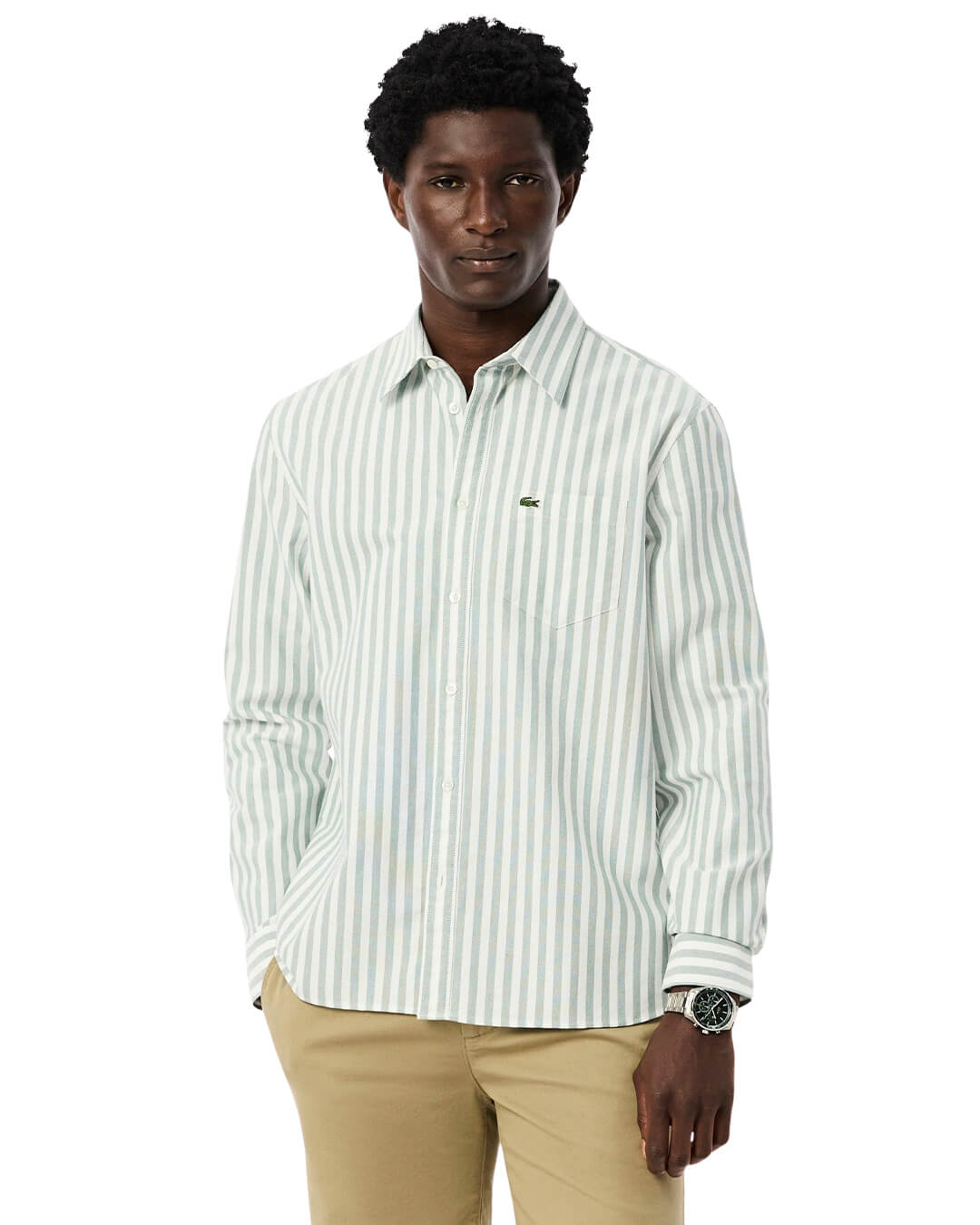 Lacoste Shirts Lacoste Green Men'S Woven Shirts 291 White