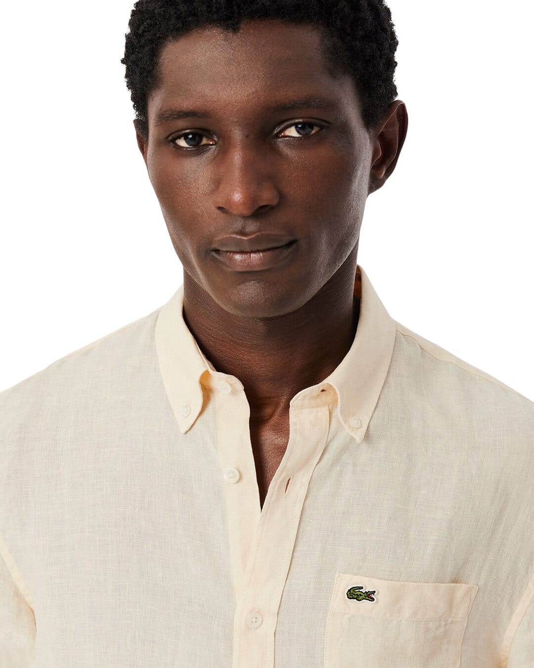 Lacoste Shirts Lacoste Men'S Regular Fit Ls Linen Shirt Beige Shirt
