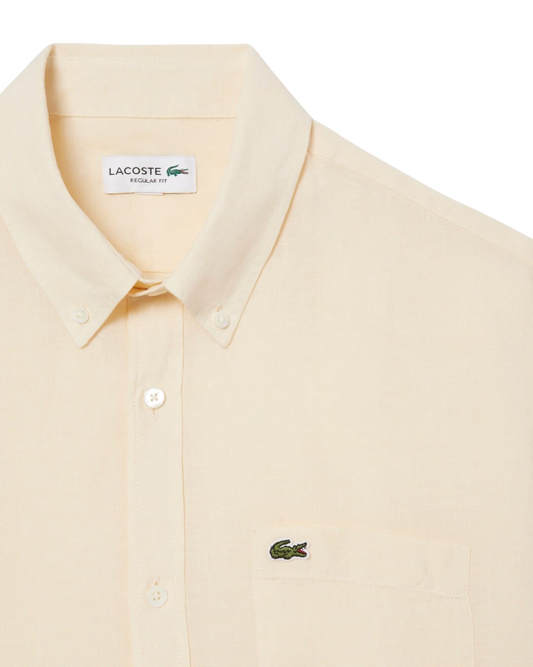 Lacoste Shirts Lacoste Men'S Regular Fit Ls Linen Shirt Beige Shirt
