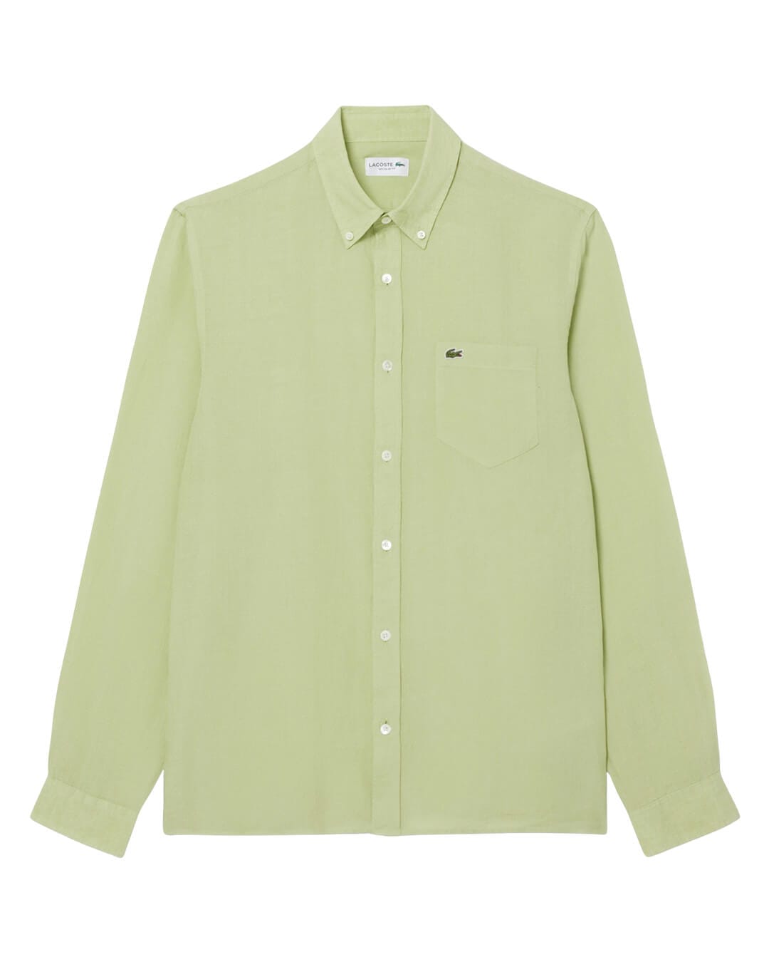 Lacoste Shirts Lacoste Men'S Regular Fit Ls Linen Shirt Green Shirt