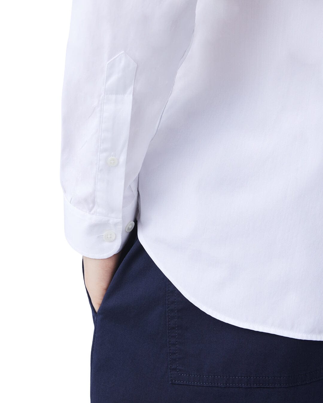 Lacoste Shirts Lacoste Mens White Slim Fit Premium Cotton Shirt