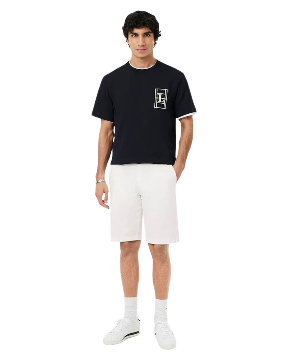Lacoste Shorts Lacoste White  Men'S Slim Fit Stretch Cotton  Shorts