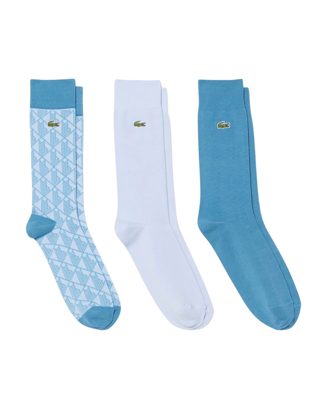 Lacoste Socks Lacoste Men'S 3 Pack Monogram Socks Blue Socks