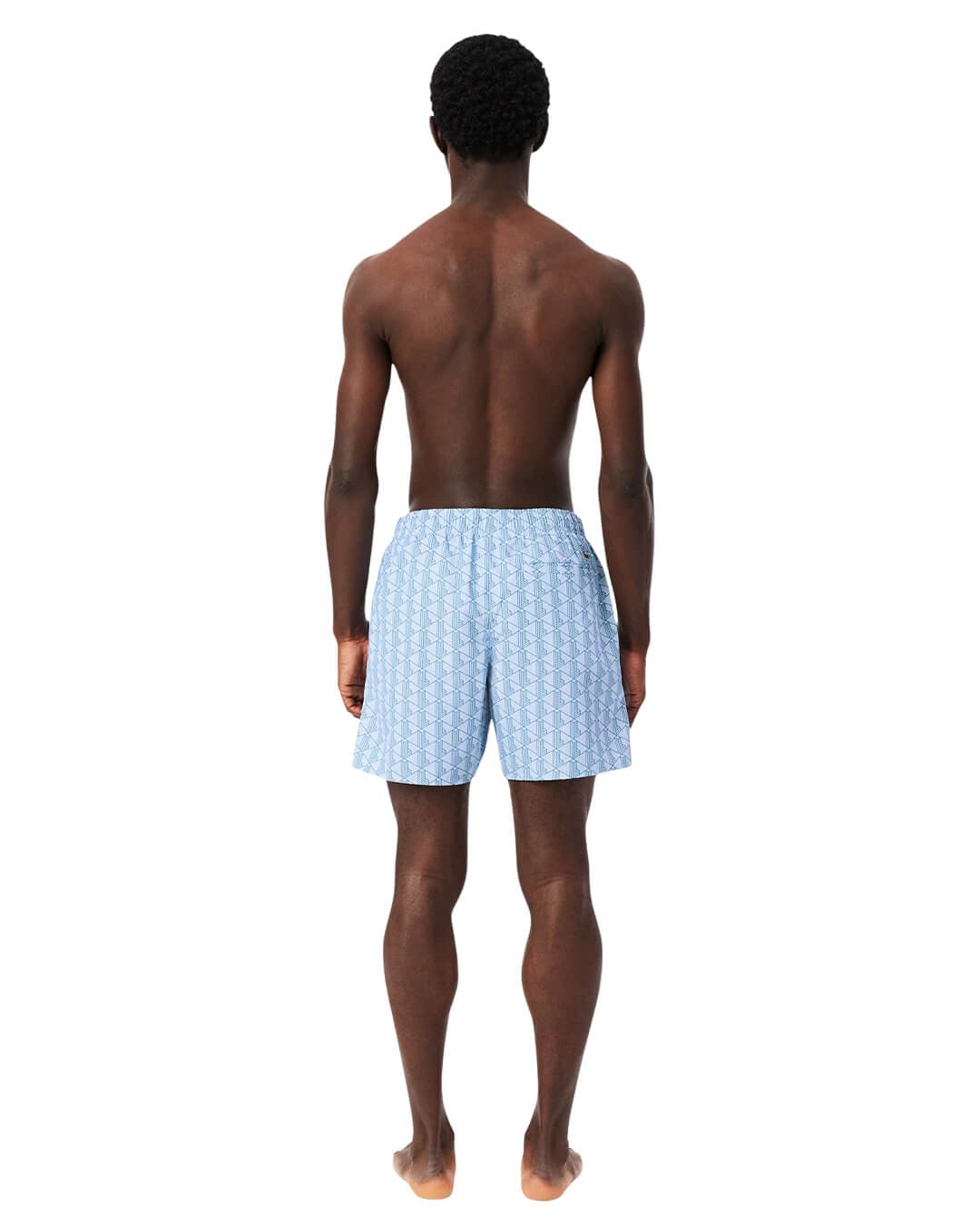 Lacoste Swimwear Lacoste Blue Men'S Mid Length Monogram Print  Swimwear