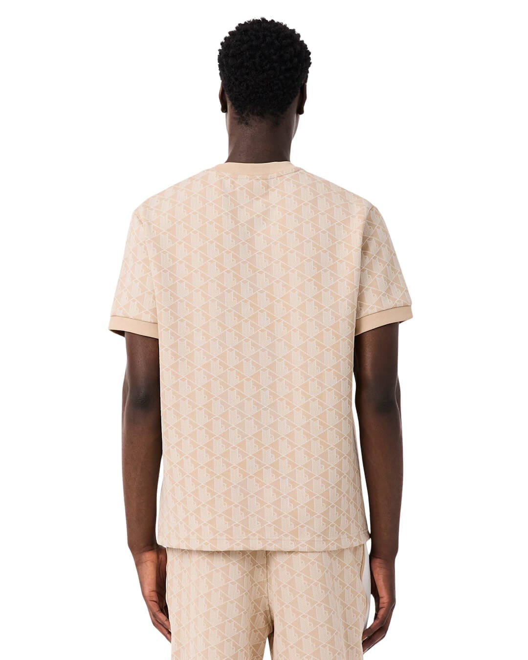 Lacoste T-Shirts Lacoste Beige Men'S Classic Fit Monogram  T-Shirt