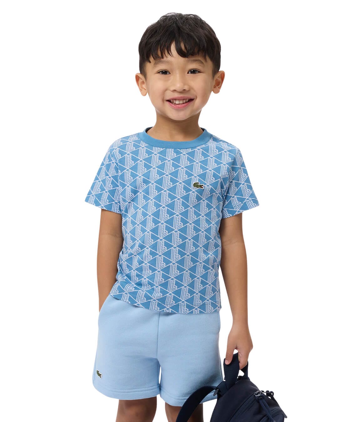 Lacoste T-Shirts Lacoste Blue Boy'S Jacquard Monogram Cotton T-Shirt