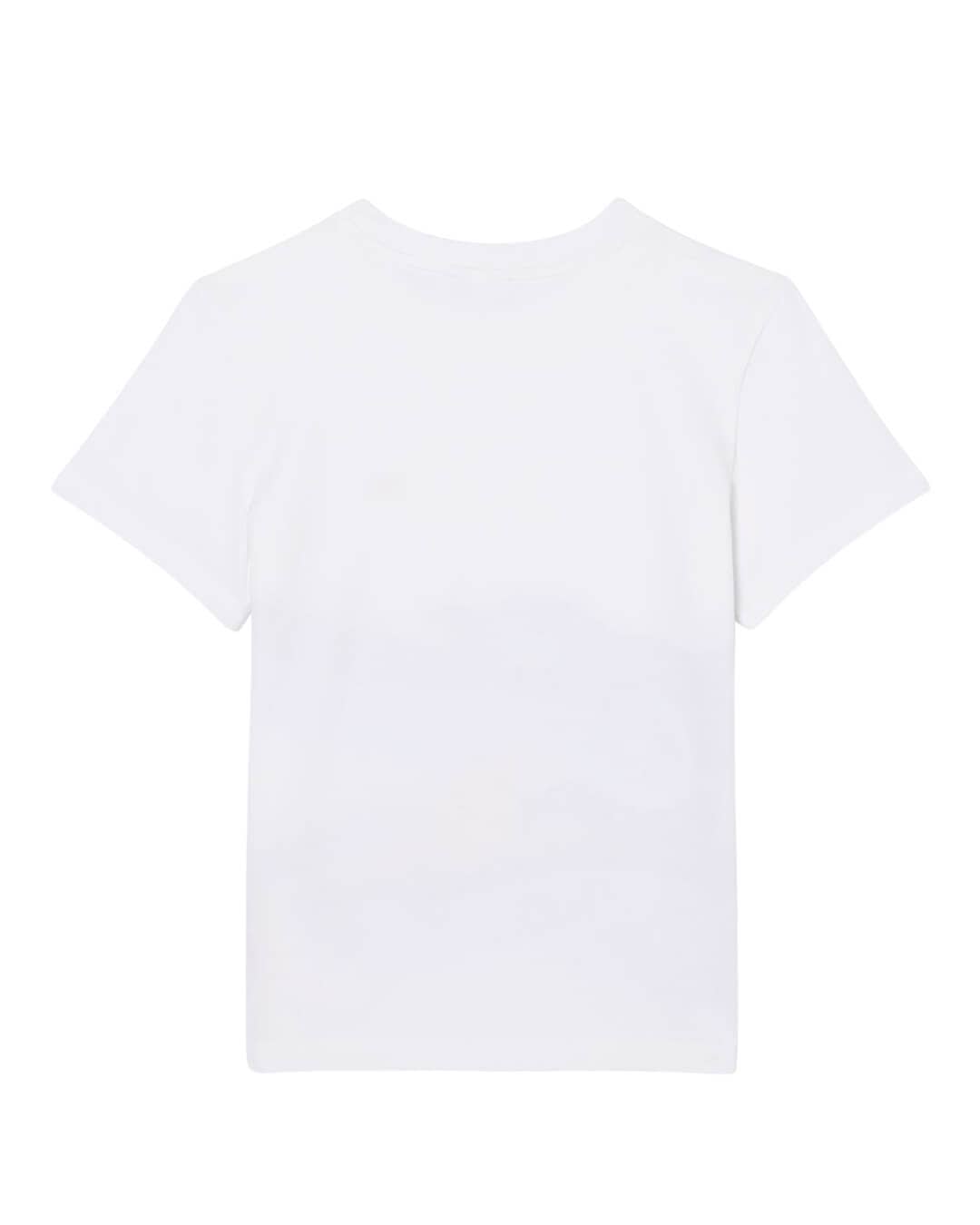 Lacoste T-Shirts Lacoste Boy'S Cotton Watercolor Crocodile T-Shirt White T-Shirt