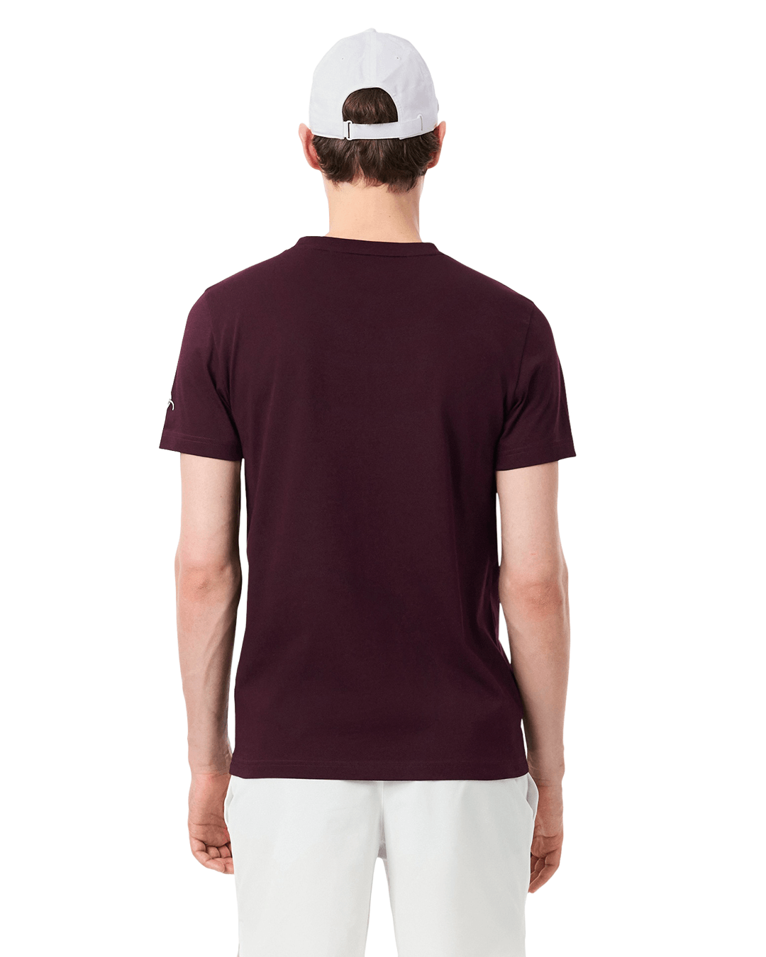Lacoste T-Shirts Lacoste Burgundy Crew Neck T-Shirt