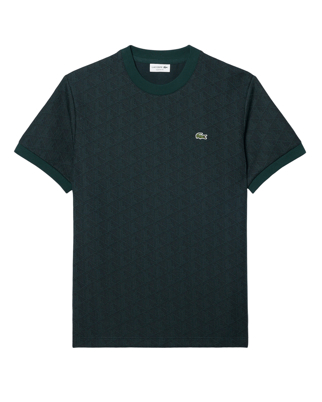 Lacoste T-Shirts Lacoste Dark Green and Green Crew Neck T-Shirt