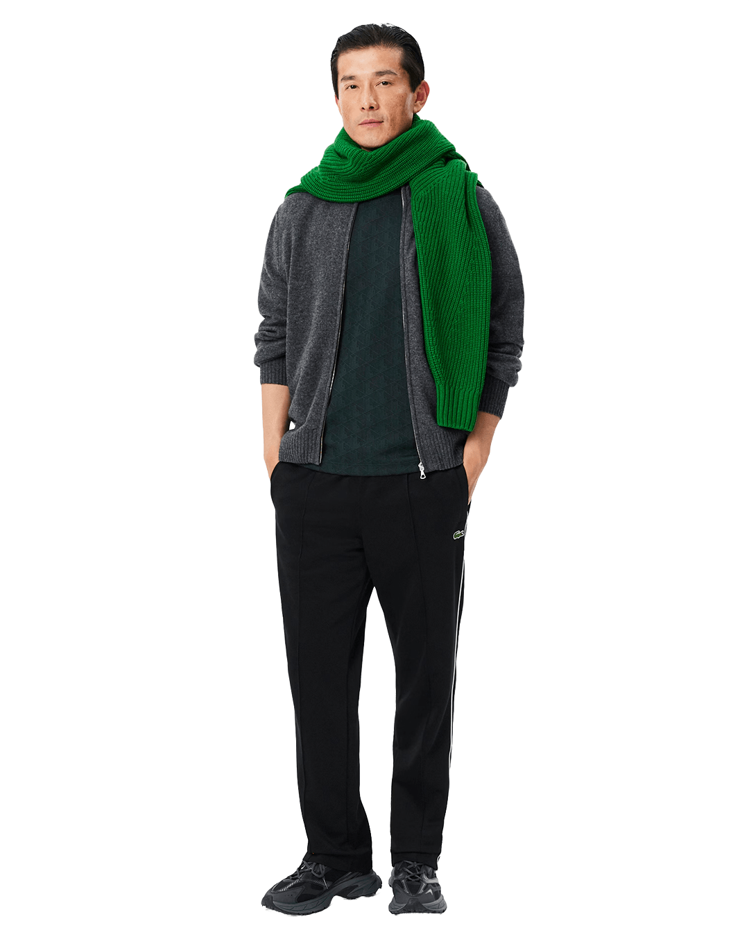 Lacoste T-Shirts Lacoste Dark Green and Green Crew Neck T-Shirt