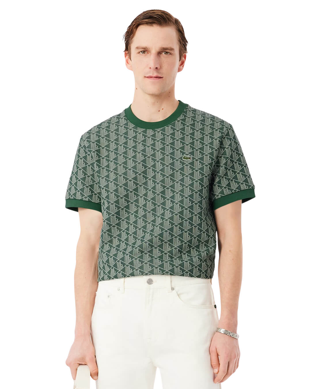 Lacoste T-Shirts Lacoste Green Men'S Classic Fit Monogram T-Shirt